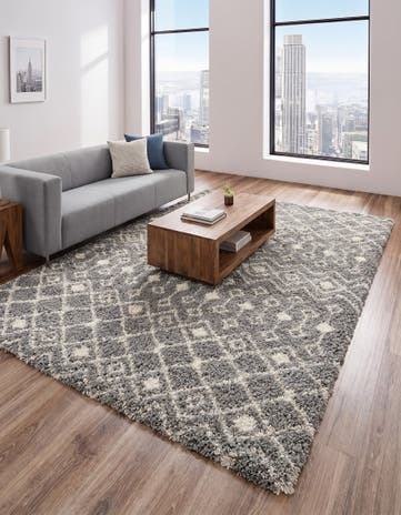 10' x 14' Moroccan Trellis Shag Rug