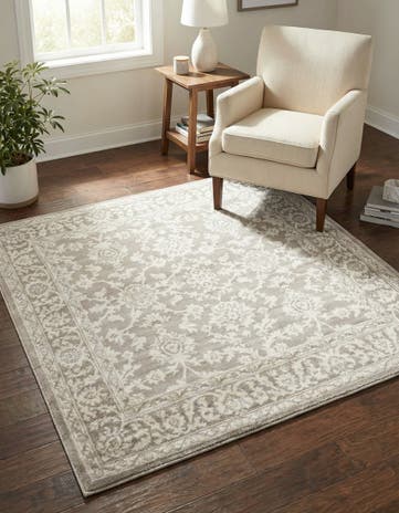 Light Gray Charlotte Square Rug