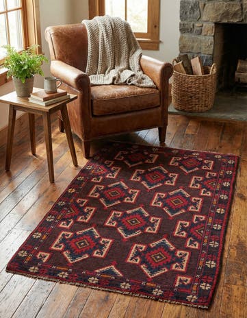 2' 9 x 4' 7 Hand Knotted Balouch Persian Wool Rug