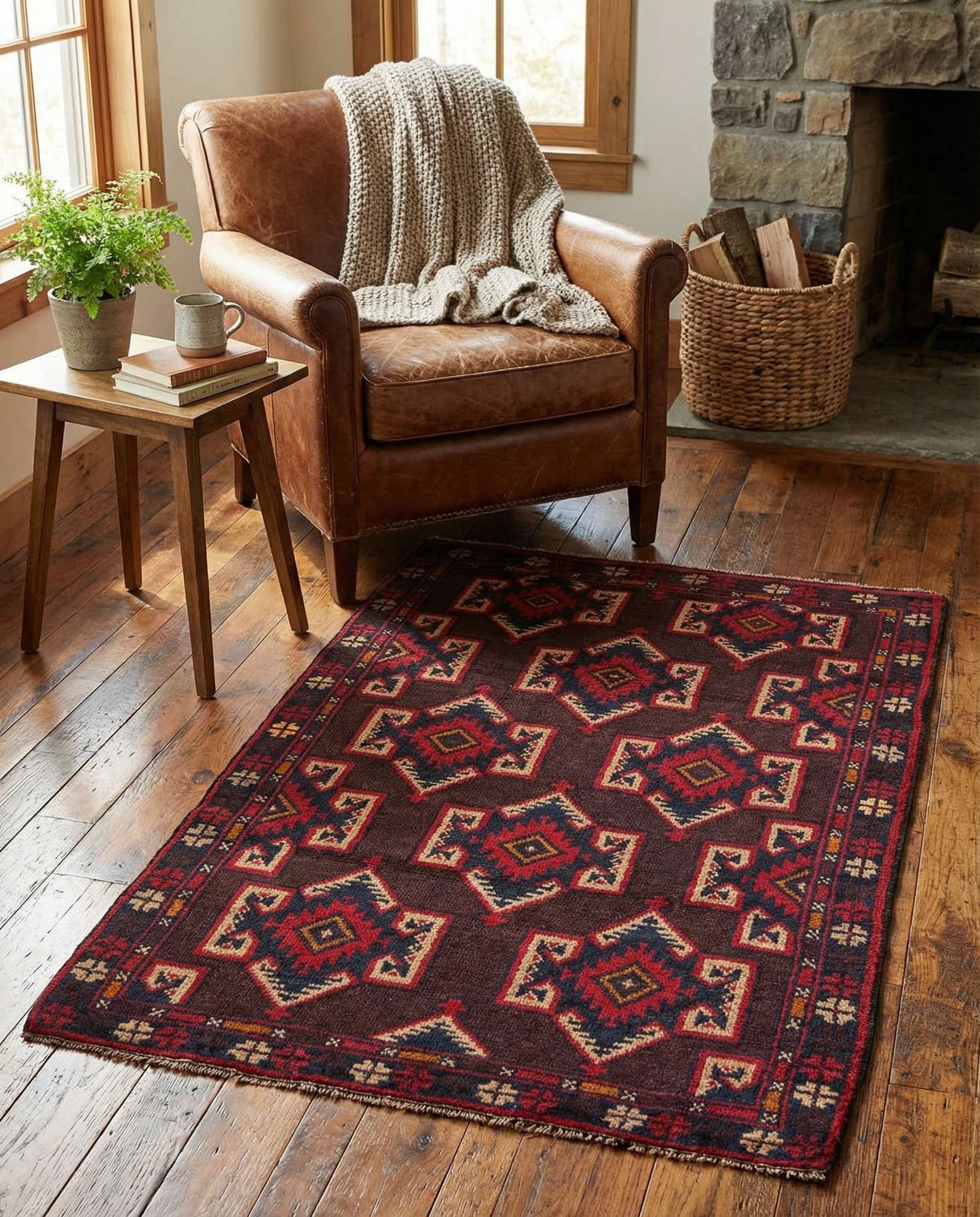 2' 9 x 4' 7 Hand Knotted Balouch Persian Wool Rug