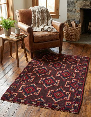 2' 9 x 4' 7 Hand Knotted Balouch Persian Wool Rug