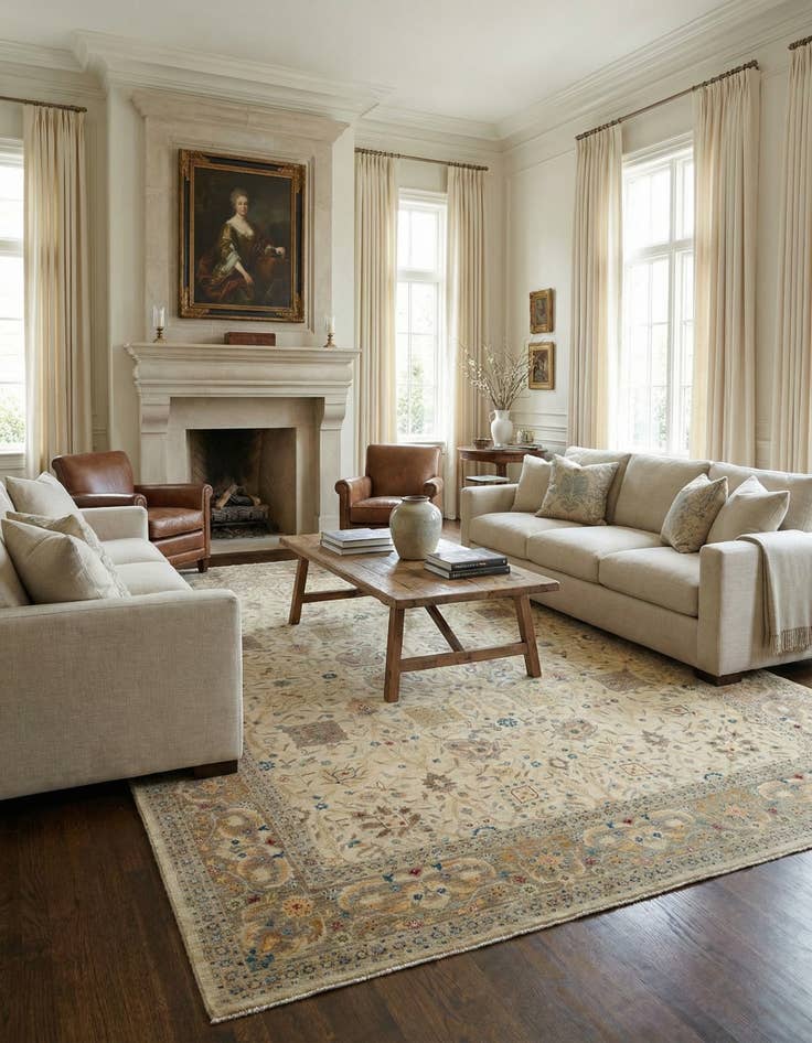 Detail image of 11' 8 x 15' 1 Hand Knotted Ziegler Oriental Rug