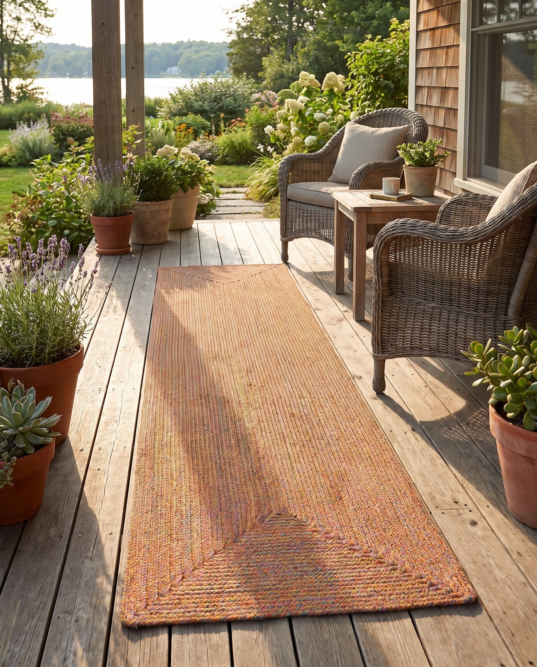 2' 7 x 10' Hand Braided Eco Verse Washable Indoor / Outdoor Runner Rug