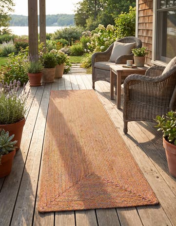 2' 7 x 10' Hand Braided Eco Verse Washable Indoor / Outdoor Runner Rug
