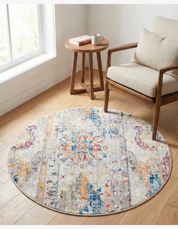 Beige Vega Round Rug
