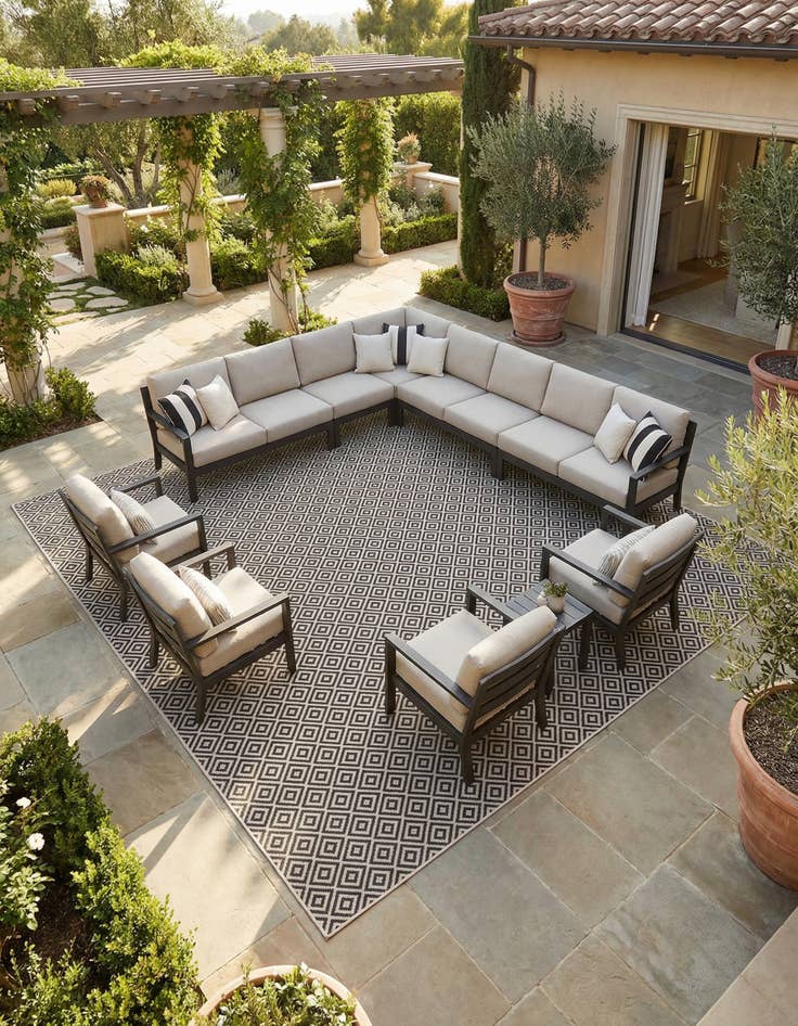 Detail image of 12' x 12'  Washable Jill Zarin Costa Rica Indoor / Outdoor Square Rug