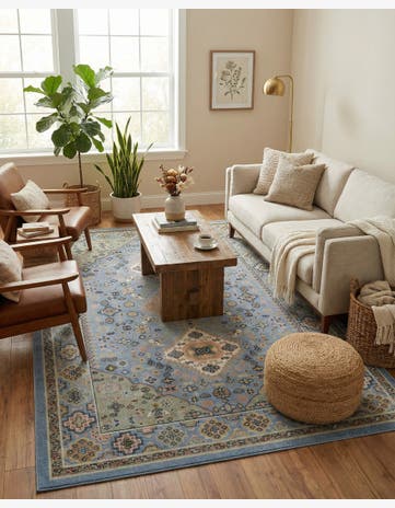 Light Blue Kamala Washable Rug