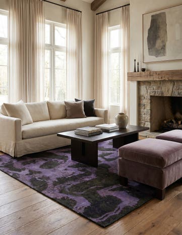 6' x 6' 8 Hand Knotted Ultra Vintage Persian Wool Square Rug
