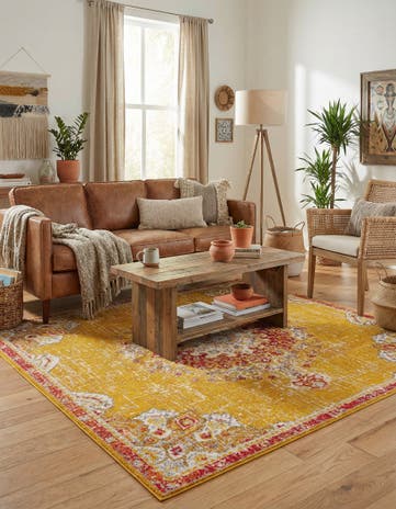 Gold Carrington Square Rug