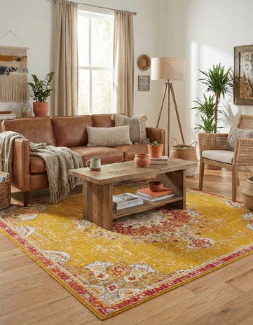 Gold Carrington Square Rug