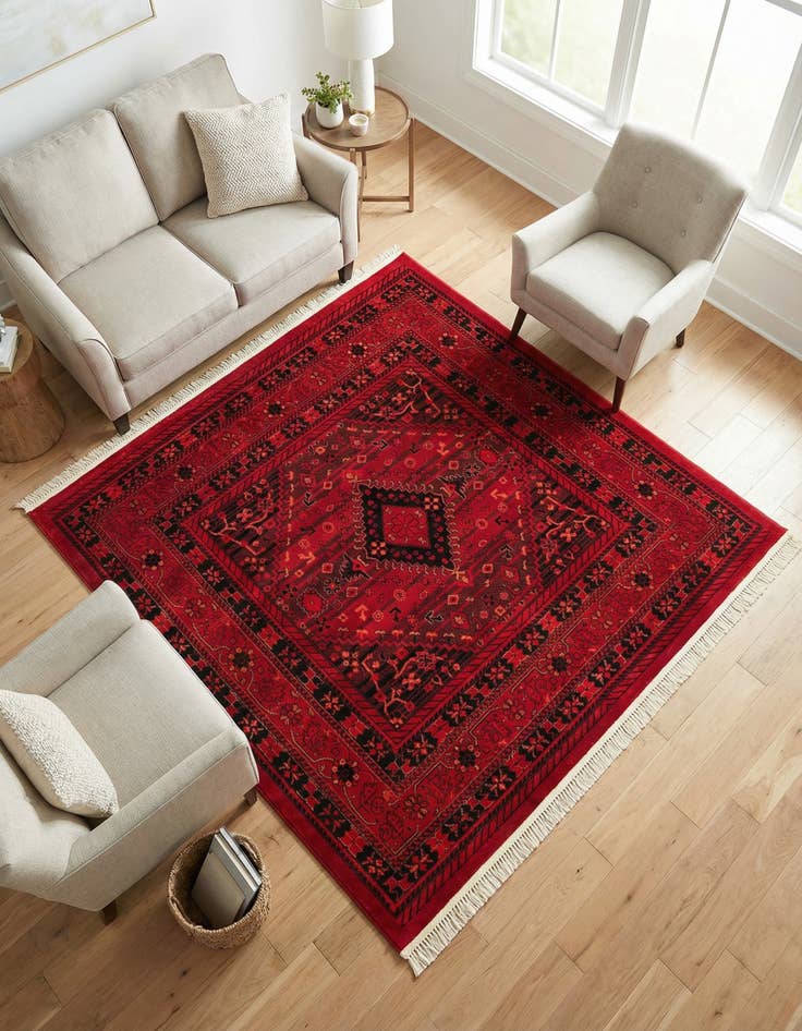 Detail image of 6' x 6' Bokhara Square Rug