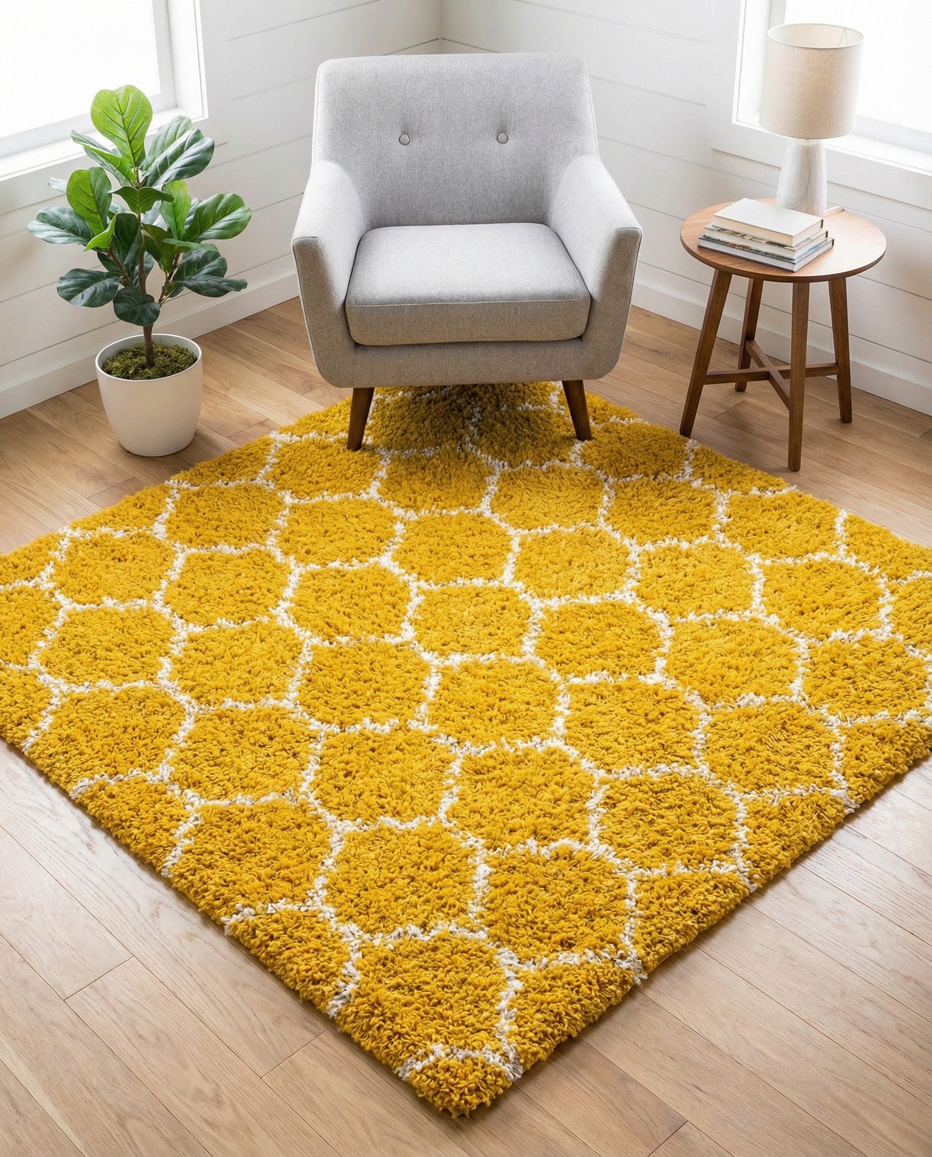 Primary image 5' 3 x 5' 3 Trellis Shag Square Rug