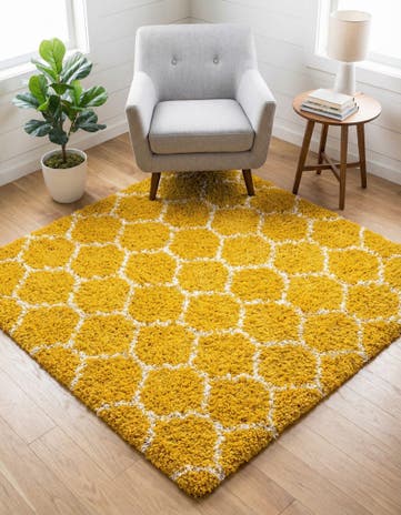 5' 3 x 5' 3 Lattice Shag Square Rug