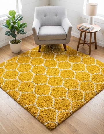 5' 3 x 5' 3 Lattice Shag Square Rug