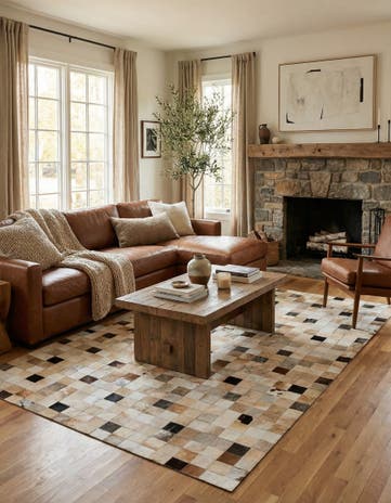 5' 1 x 7' 10 Cowhide Stocks Rug