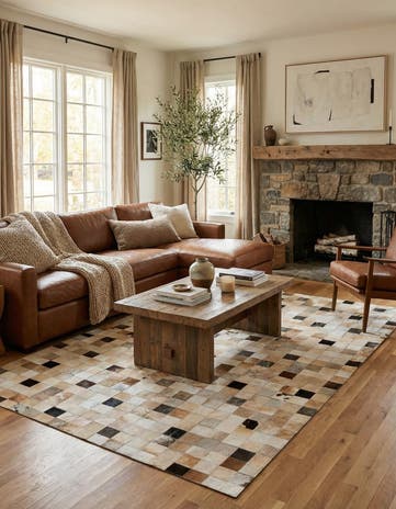 5' 1 x 7' 10 Cowhide Stocks Rug