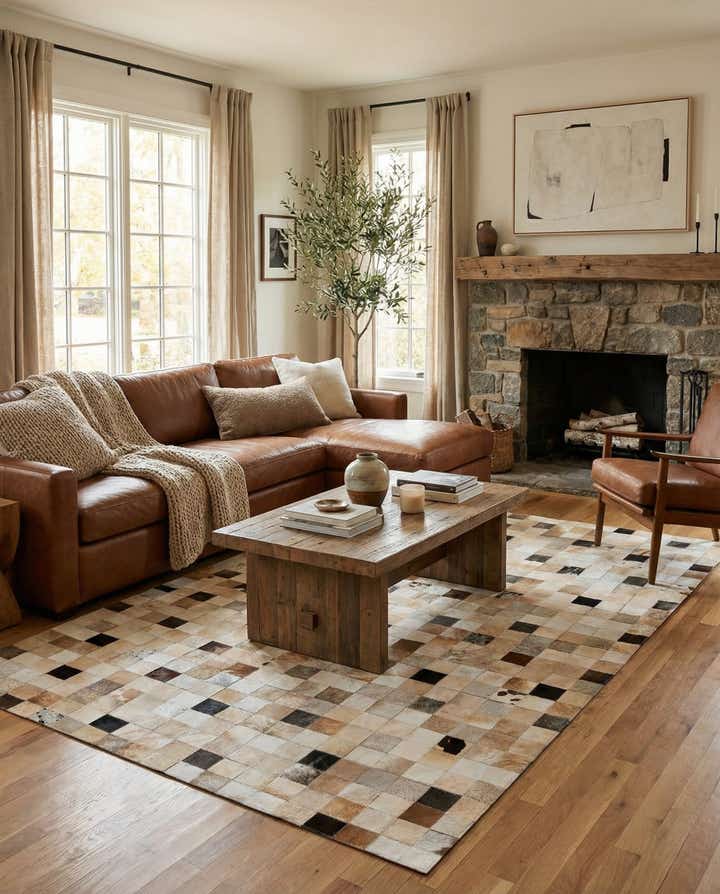 5' 1 x 7' 10 Cowhide Stocks Rug