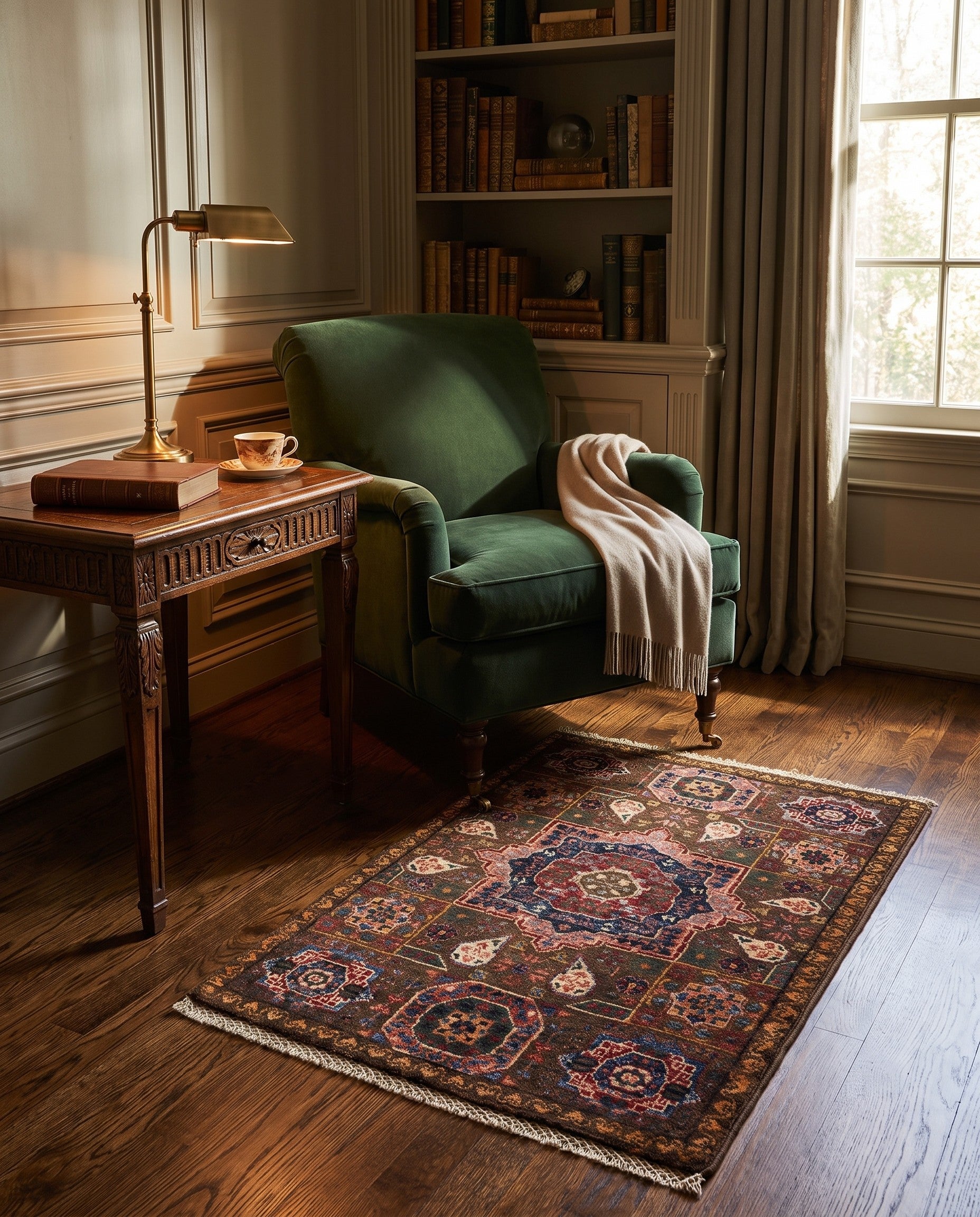 2' x 3' Hand Knotted Mamluk Ziegler Rug