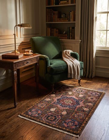 2' x 3' Hand Knotted Mamluk Ziegler Rug
