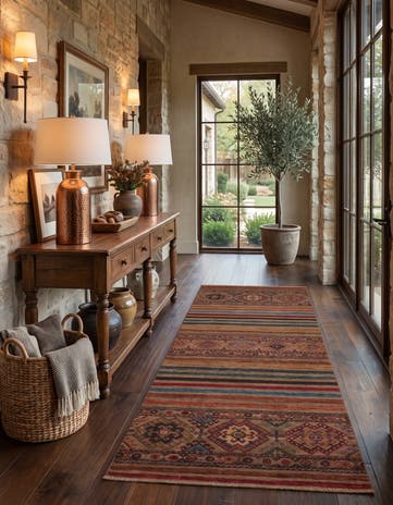 2' 7 x 6' 11 Hand Knotted Kazak Runner Rug