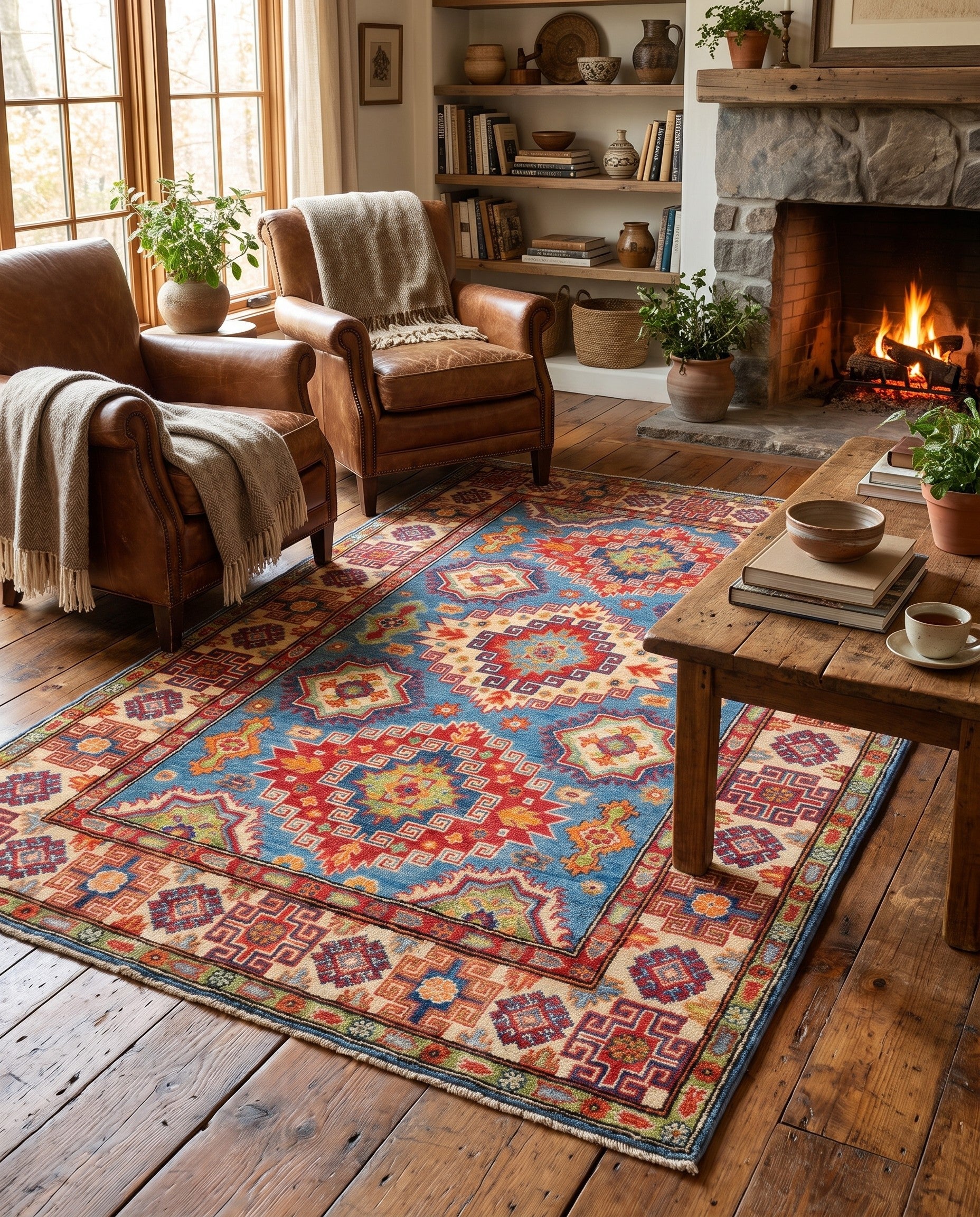 4' 1 x 5' 11 Hand Knotted Kazak Rug