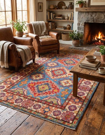 4' 1 x 5' 11 Hand Knotted Kazak Rug