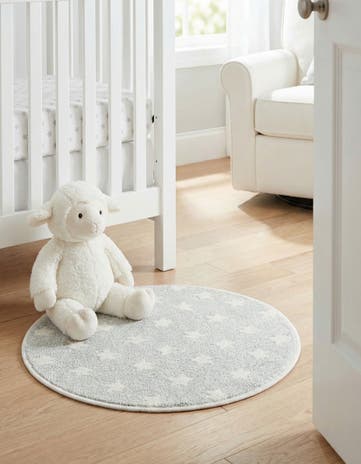 Cloud Gray Whimsy Kids Round Rug