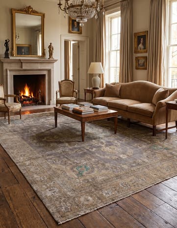 9' 5 x 12' 6 Hand Knotted Ultra Vintage Persian Wool Rug