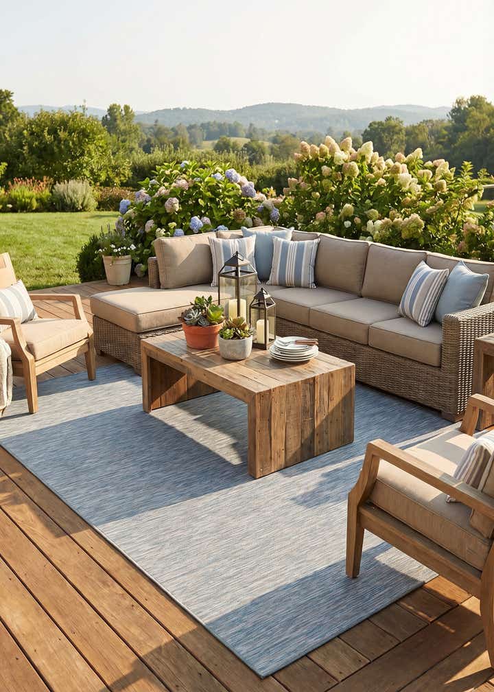 8' 4 x 11' 4 Easy-Clean Solid Indoor / Outdoor Rug