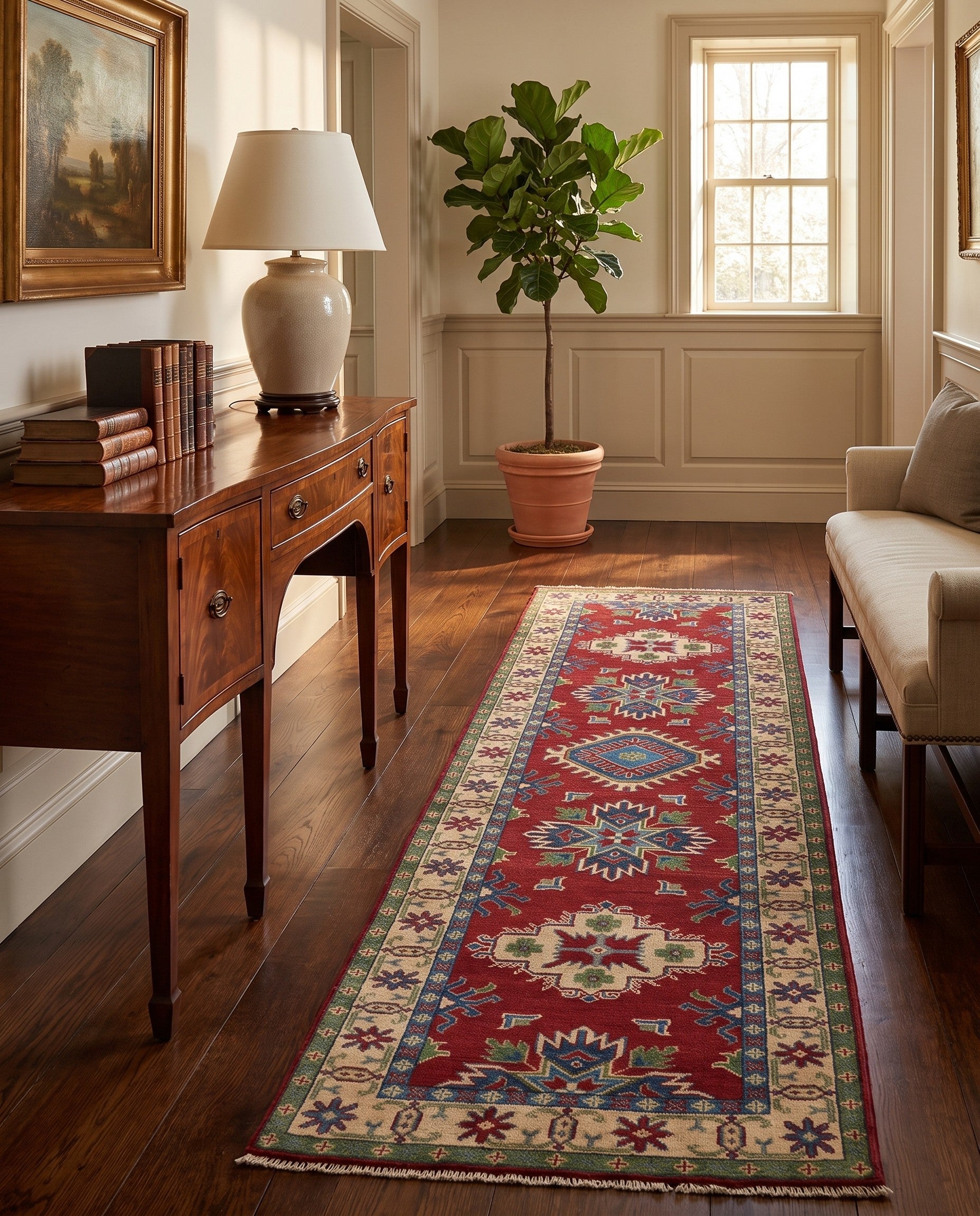 2' 9 x 9' 9 Hand Knotted Kazak Runner Rug