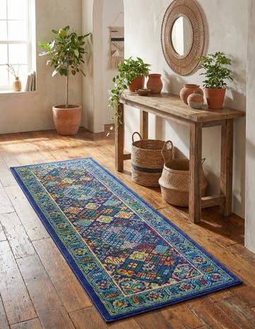 Navy Blue Calypso Runner Rug