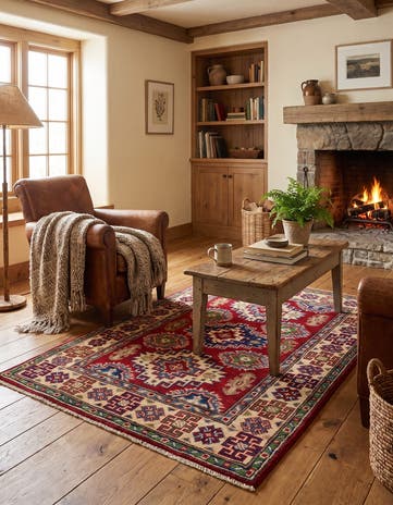 2' 8 x 4' 1 Hand Knotted Kazak Rug