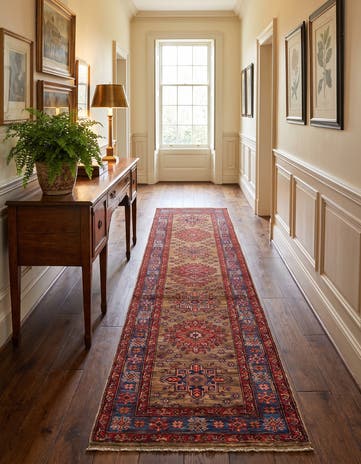 2' 4 x 9' 9 Hand Knotted Kazak Runner Rug