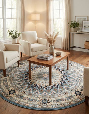 6' 1 x 6' 1 Nain Design Round Rug