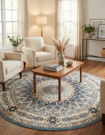 6' 1 x 6' 1 Nain Design Round Rug