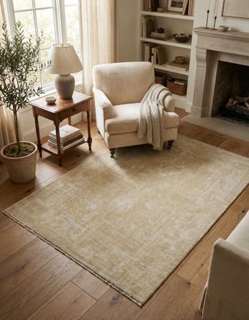 4' 2 x 6' 2 Hand Knotted Oushak Wool Rug