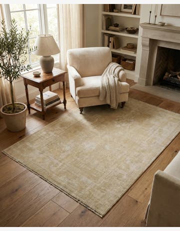 4' 2 x 6' 2 Hand Knotted Oushak Wool Rug