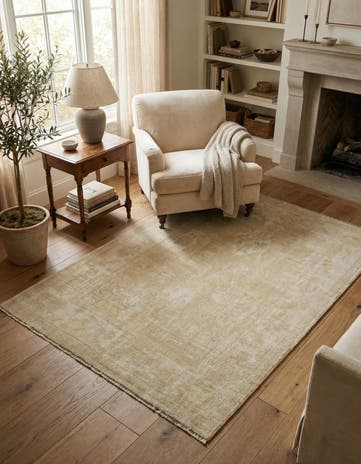4' 2 x 6' 2 Hand Knotted Oushak Wool Rug