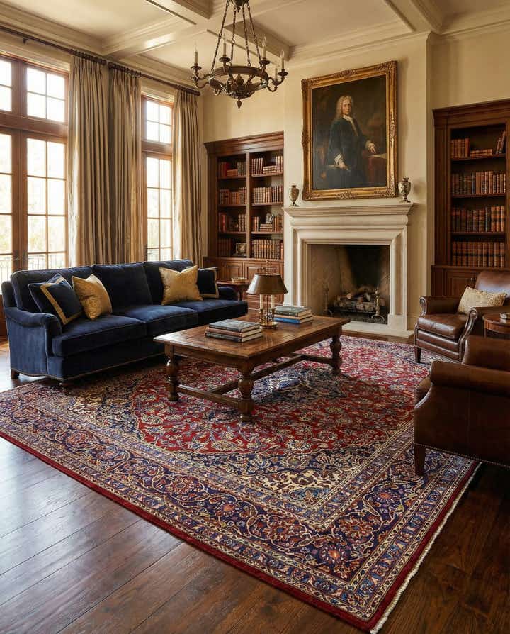 9' 7 x 13' 2 Hand Knotted Mashad Persian Wool Rug