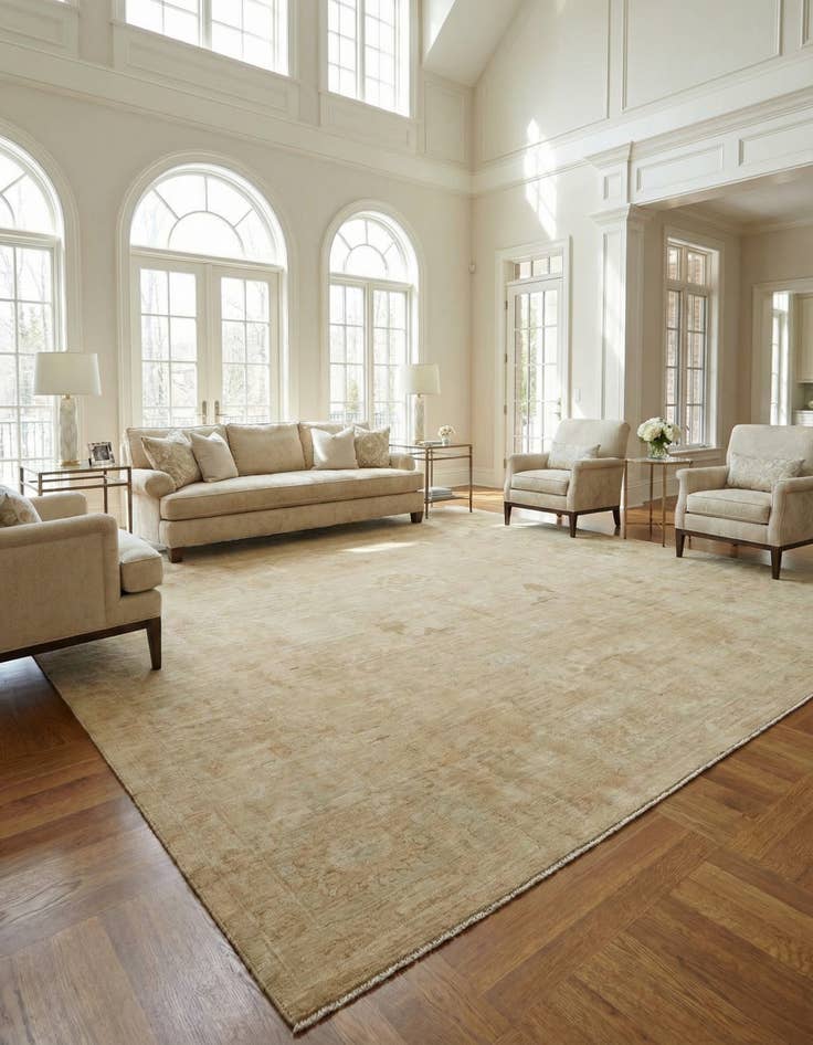 Detail image of 10' x 14' 3 Hand Knotted Oushak Wool Rug