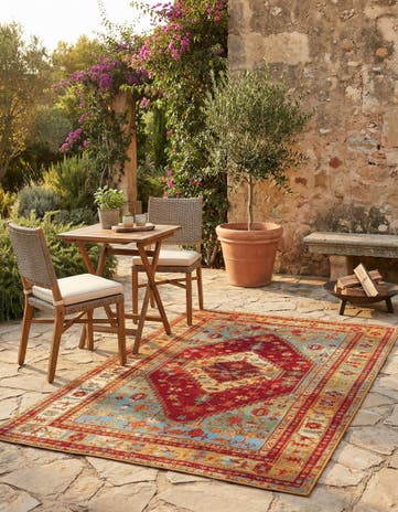 4' x 6' Easy-Clean Traditional Indoor / Outdoor Rug