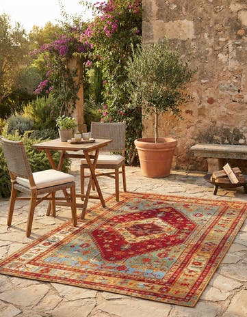 4' x 6' Easy-Clean Traditional Indoor / Outdoor Rug