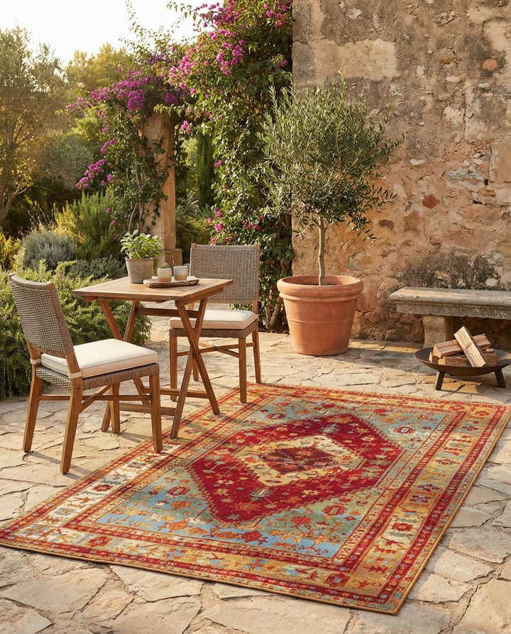 4' x 6' Easy-Clean Traditional Indoor / Outdoor Rug
