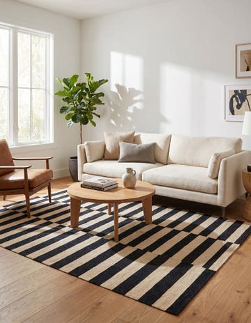 4' 3 x 5' 11 Hand Woven Kilim Modern Wool Rug