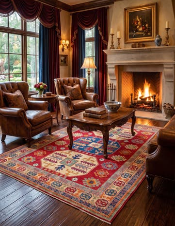 5' 1 x 7' 2 Hand Knotted Kazak Rug