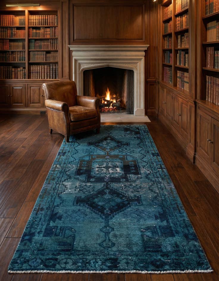 Detail image of 3' 7 x 7' Hand Knotted Ultra Vintage Persian Wool Rug