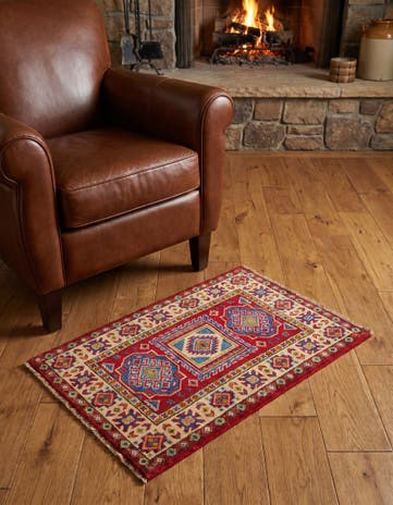 1' 11 x 3' Hand Knotted Kazak Rug