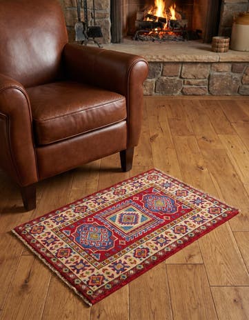1' 11 x 3' Hand Knotted Kazak Rug