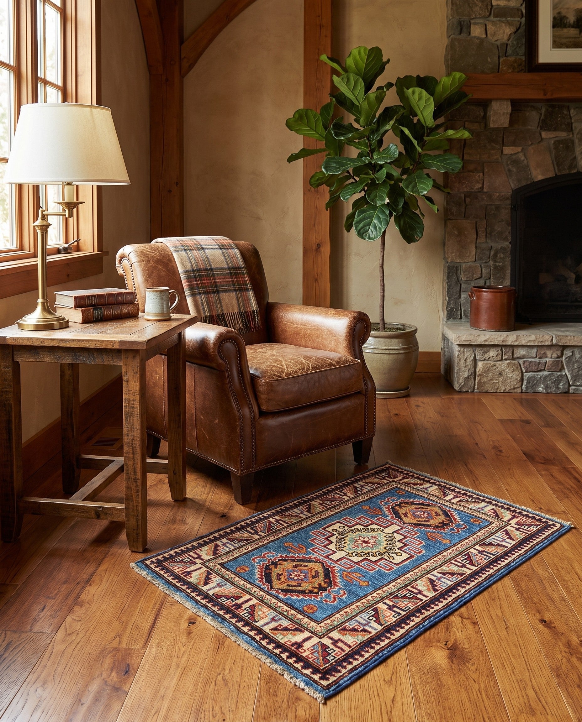 2' x 2' 11 Hand Knotted Kazak Rug