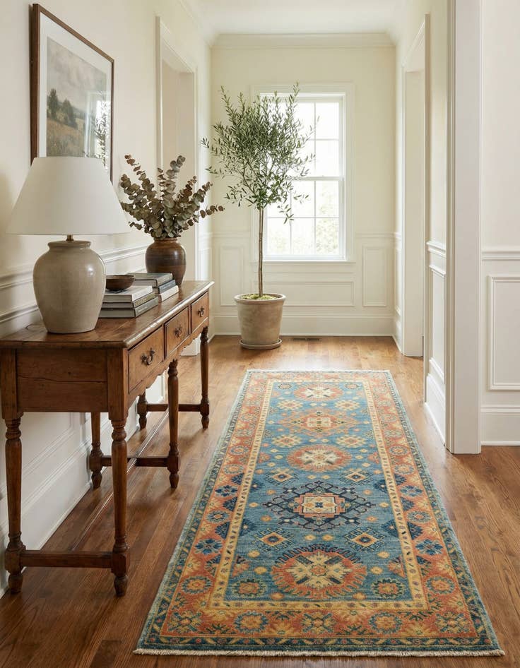 Detail image of 2' 9 x 6' 4 Hand Knotted Oushak Wool Runner Rug